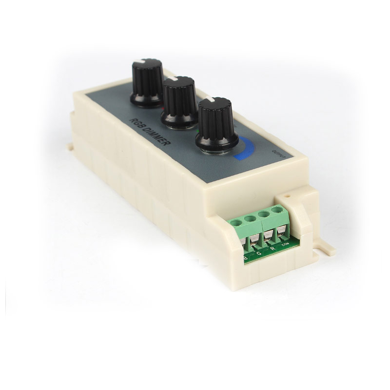 DC12/24V 3A3CH Max 108W Manual knob Setting Three Color Dimmer Controller For Color Change LED Light Strips or Modules DC12/24V 3A3CH Max 108W Manual knob Setting Three Color Dimmer Controller For Color Change LED Light Strips or Modules